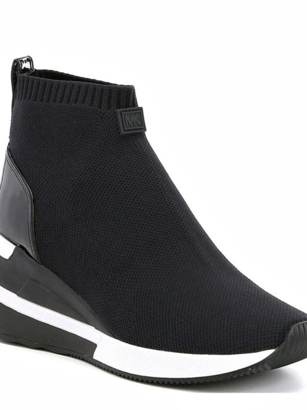 Michael Kors Soft Stretch Knit Skyler Bootie Black & White Sneakers